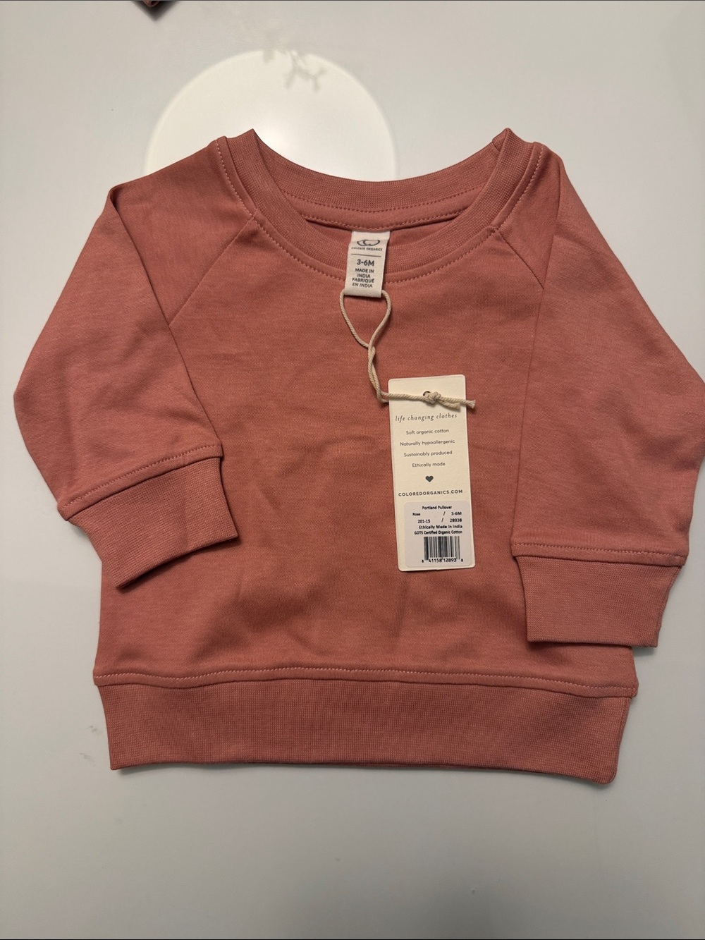Colored Organics Dusty Rose Organic Cotton Sweatshirt